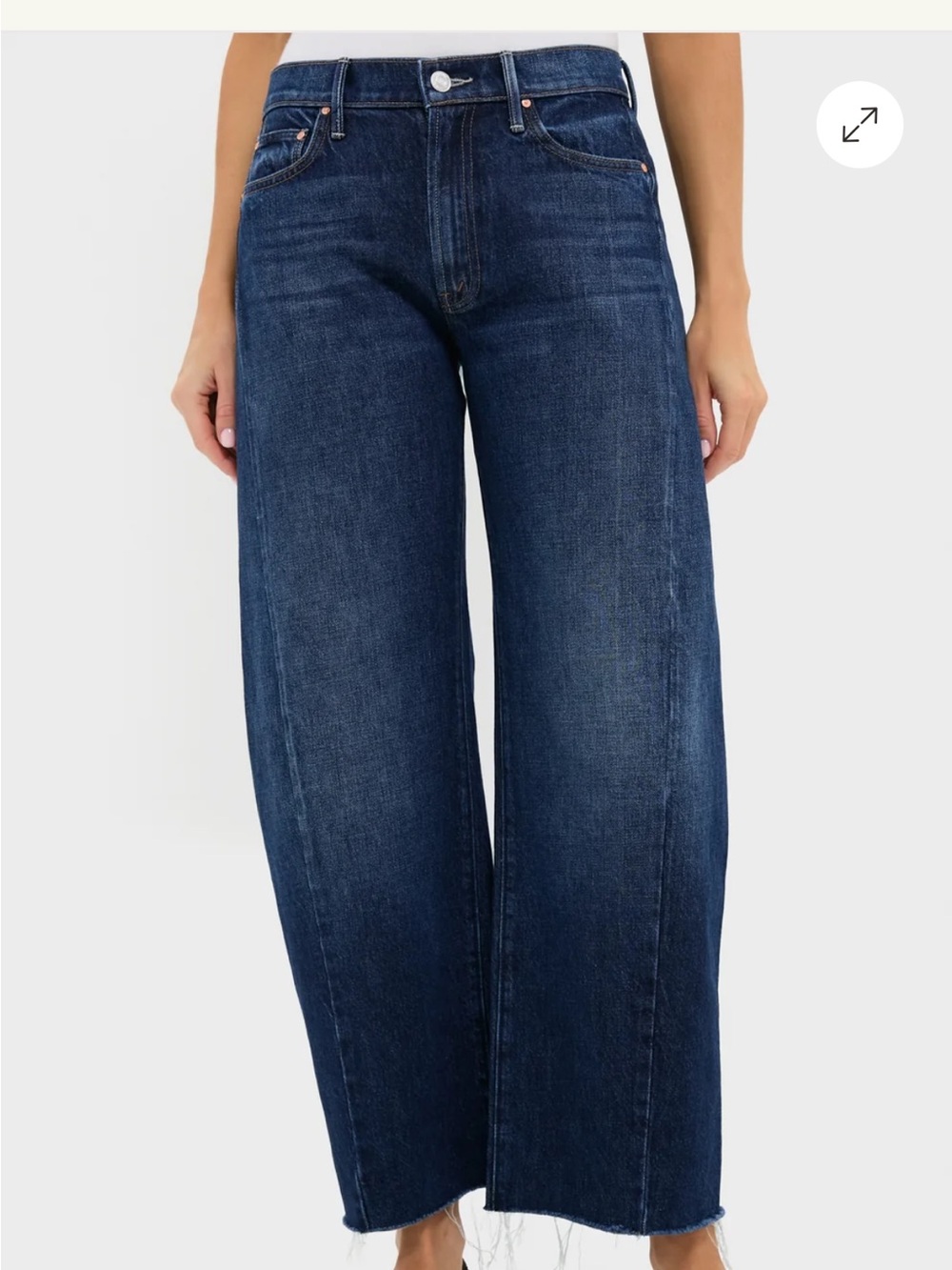 MOTHER Dark Indigo High-Rise Wide Leg Jeans